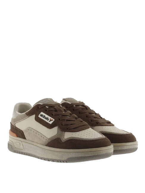 VICTORIA C80-URBAN Sneakers in pelle logo vintage taupe - Scarpe Donna