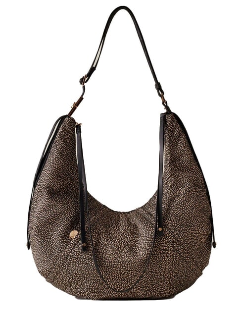 BORBONESE FOLD Sacca a spalla OP/NATURALE/NERO - Borse Donna