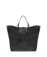 COCCINELLE CALLISTO Borsa shopping in pelle logo rilievo - Borse Donna