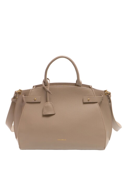 COCCINELLE KLICHE Borsa a mano in pelle con tracolla warm taupe - Borse Donna
