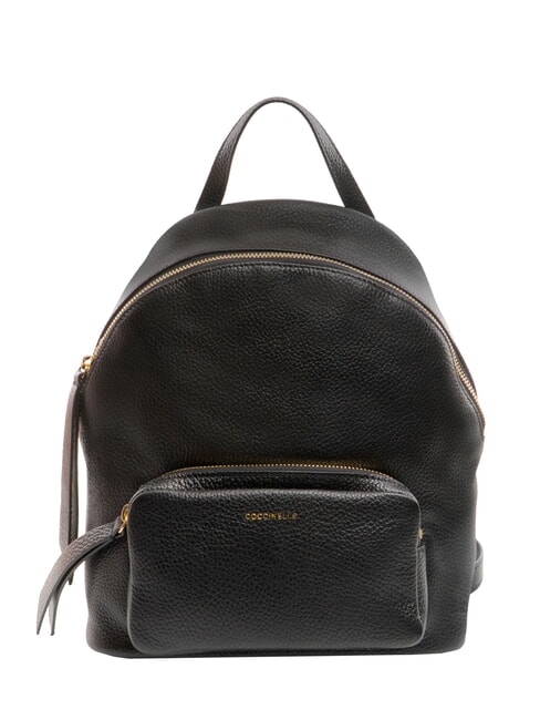 COCCINELLE JEN Zaino rotondo in pelle con tasca Nero - Borse Donna