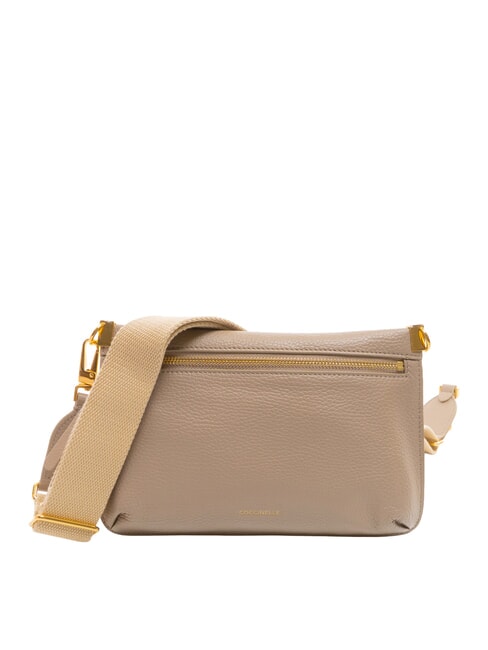 COCCINELLE HYLE Borsa piatta piccola in pelle a tracolla warm taupe - Borse Donna