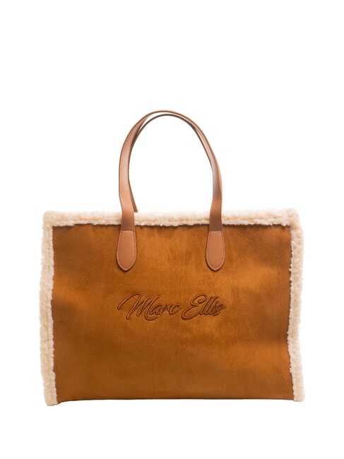 MARC ELLIS SHERPA Borsa a mano grande con tracolla dark cuoio - Borse Donna