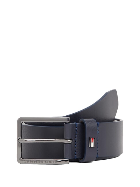 TOMMY HILFIGER OLIVER Cintura in pelle Made in Italy space blue / black - Cinture