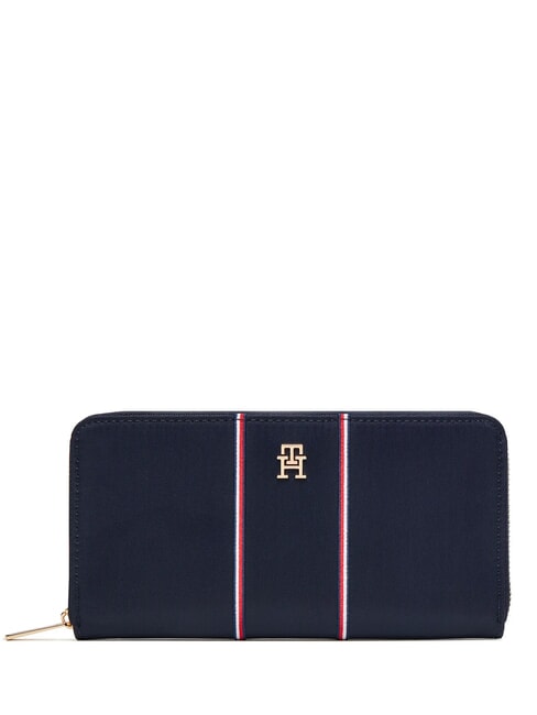 TOMMY HILFIGER TH ICON Portafoglio zip around blue corp - Portafogli Donna