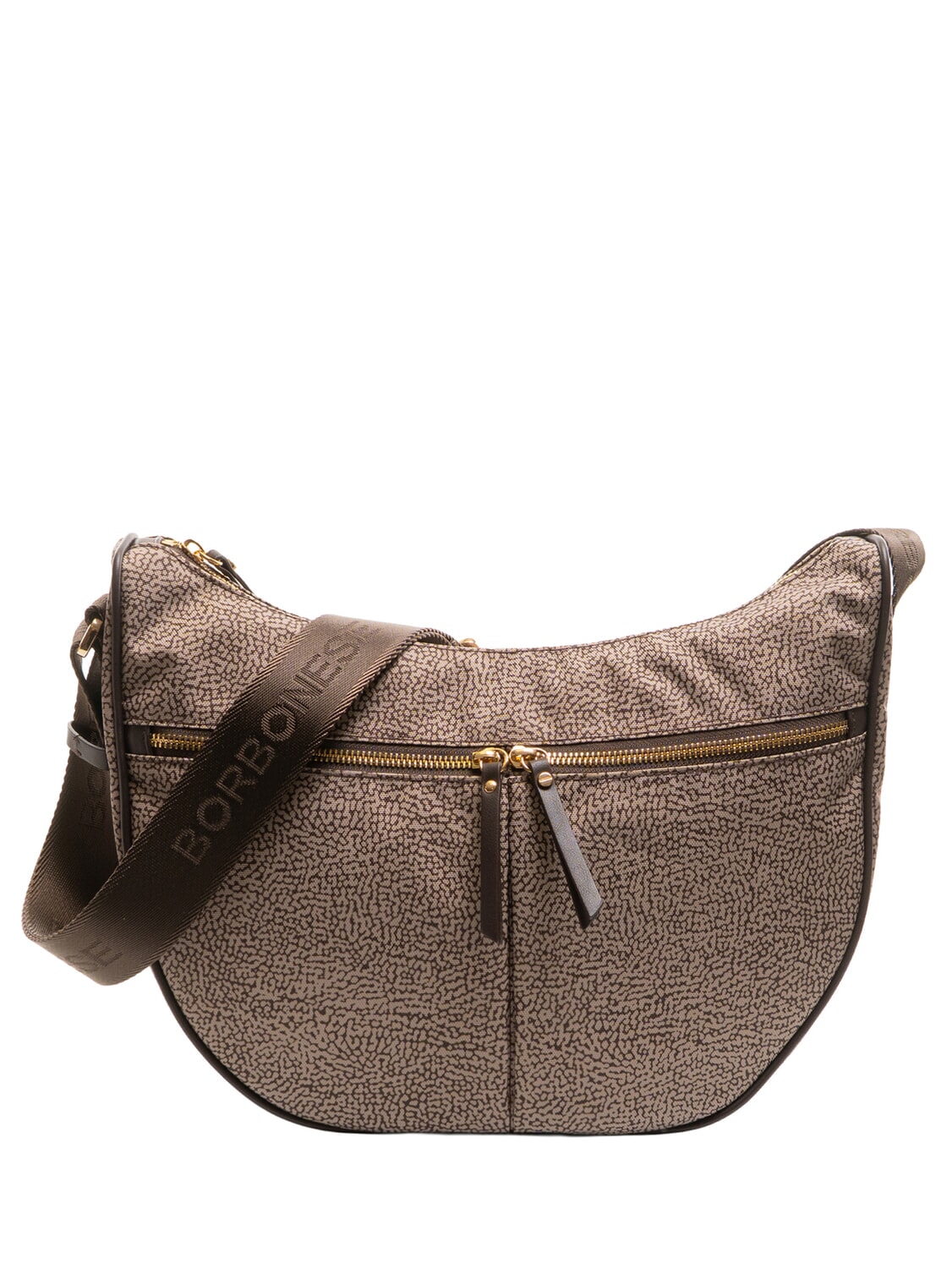 Borbonese Luna Bag Flexos Zip Op Naturale/Testa Moro Acquista A