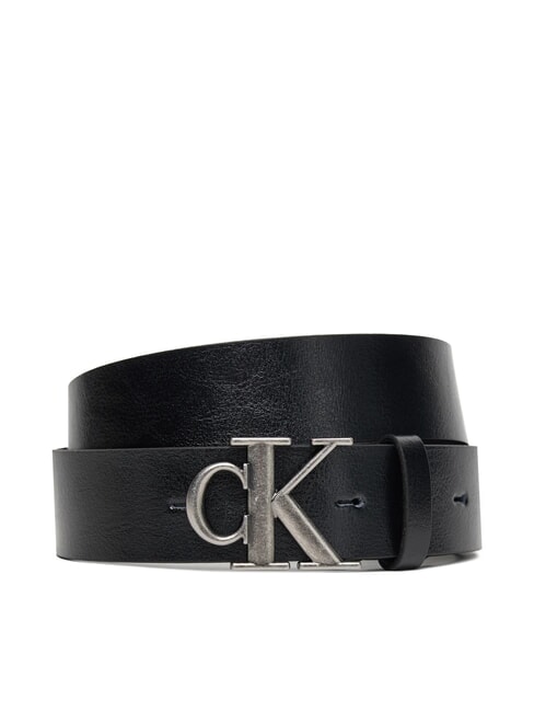 CALVIN KLEIN CK HARDWARE Cintura in pelle black/antique silver - Cinture