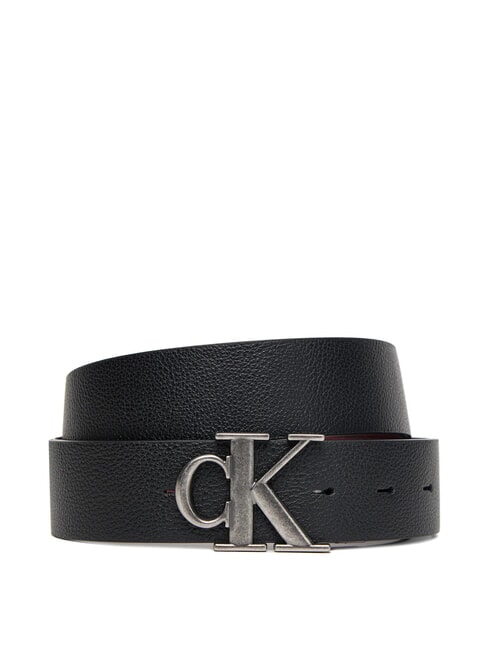 CALVIN KLEIN CK HARDWARE Cintura doubleface black/decadent chocolate - Cinture