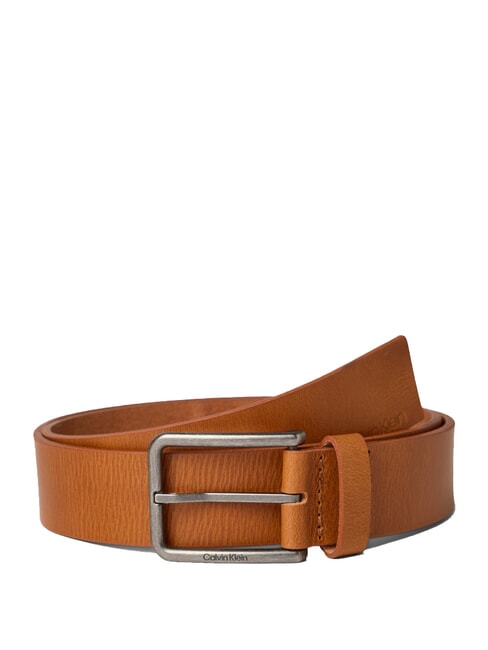 CALVIN KLEIN WARMTH  Cintura in pelle  ck cognac/antique silver - Cinture