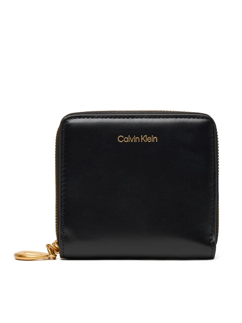 CALVIN KLEIN ENGRAVED  Portafoglio small in pelle na black - Portafogli Donna