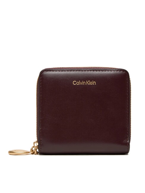 CALVIN KLEIN ENGRAVED  Portafoglio small in pelle fudge - Portafogli Donna