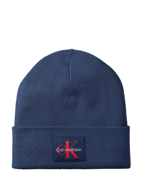 CALVIN KLEIN MONOLOGO PATCH FINE  Berretto black/moonlit ocean - Cappelli