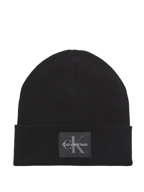 CALVIN KLEIN MONOLOGO PATCH FINE  Berretto na black - Cappelli