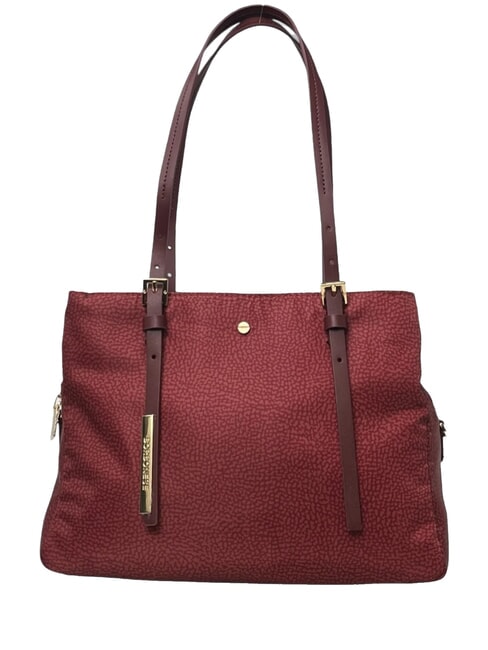 BORBONESE L'ECOLE NYLON Shopper a spalla, con tracolla merlot - Borse Donna