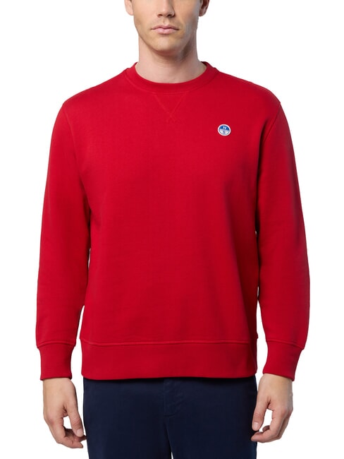 NORTH SAILS ROUND LOGO Felpa girocollo in cotone red lava - Felpe Uomo