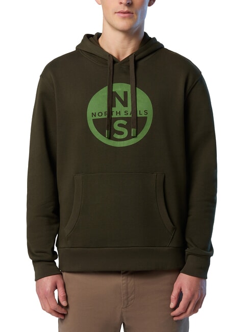 NORTH SAILS GRAPHIC Felpa in cotone con cappuccio forest green - Felpe Uomo