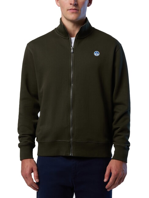 NORTH SAILS LOGO Felpa full zip forest green - Felpe Uomo