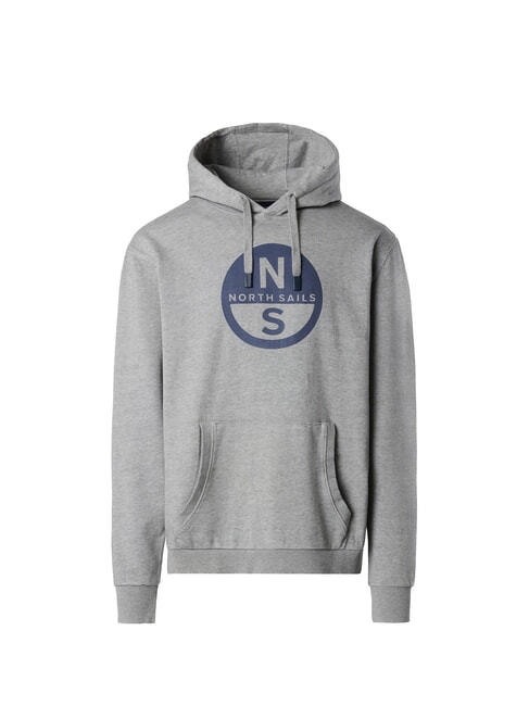 NORTH SAILS GRAPHIC Felpa in cotone con cappuccio medium grey melange - Felpe Uomo