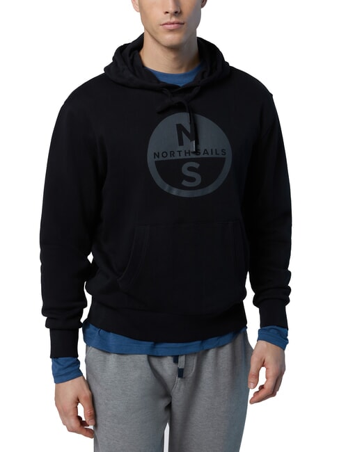 NORTH SAILS GRAPHIC Felpa in cotone con cappuccio black - Felpe Uomo