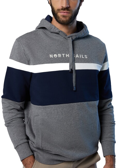 NORTH SAILS GRAPHIC Felpa con cappuccio medium grey melange - Felpe Uomo