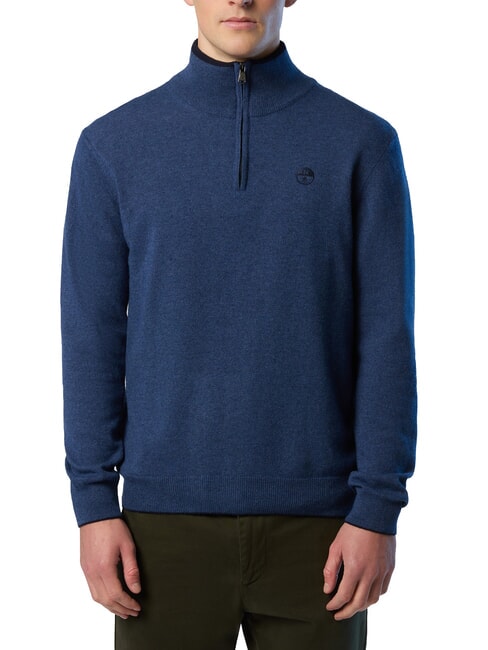 NORTH SAILS N|S Maglione collo alto mezza zip china blue melange - Maglie Uomo