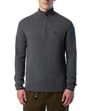 NORTH SAILS N|S Maglione collo alto mezza zip medium grey melange - Maglie Uomo - 1