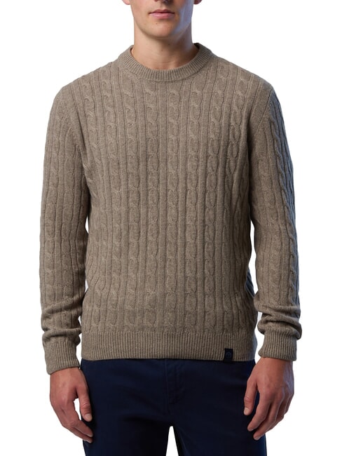 NORTH SAILS N|S Maglione girocollo a trecce fossil melange - Maglie Uomo