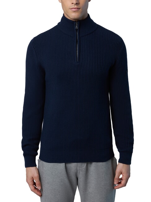 NORTH SAILS N|S Maglione collo alto a coste mezza zip navy blue - Maglie Uomo