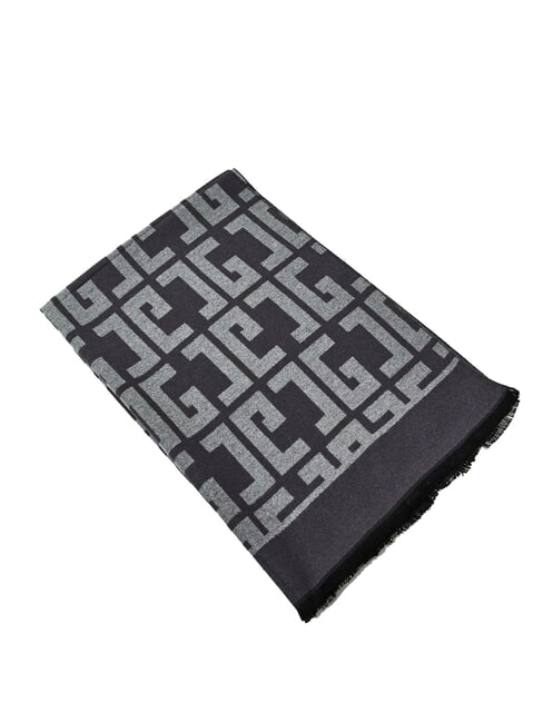 GAUDÌ ESTELLE Sciarpa sfrangiata logo all over grey - Sciarpe
