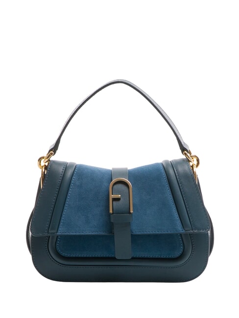 FURLA FLOW Borsa in pelle piccola con tracolla toni grigio blu - Borse Donna