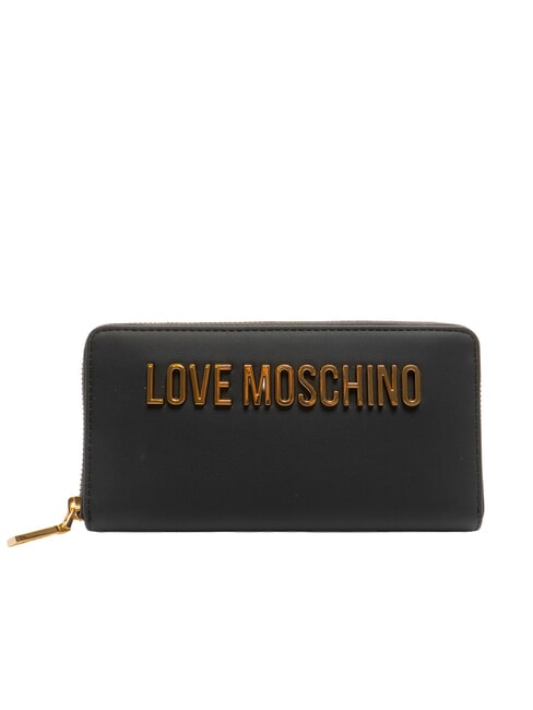 LOVE MOSCHINO BOLD LOVE Portafoglio grande zip around Nero - Portafogli Donna