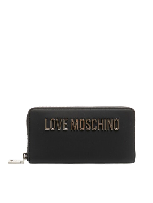 LOVE MOSCHINO BOLD LOVE Portafoglio grande zip around Nero/nero - Portafogli Donna