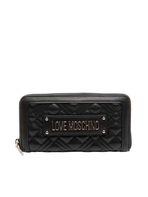 LOVE MOSCHINO QUILTED Portafoglio grande zip around Nero/nero - Portafogli Donna