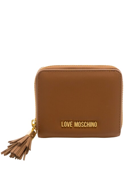 LOVE MOSCHINO ESSENTIAL Portafoglio zip around piccolo nappina CUOIO - Portafogli Donna