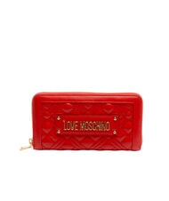 LOVE MOSCHINO QUILTED Portafoglio grande zip around ROSSO - Portafogli Donna - 1