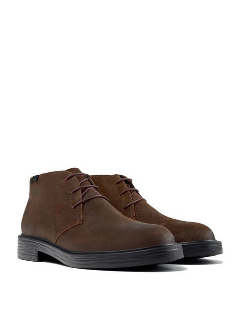 CAMPER DEAN Stivaletti stringati in pelle nabuck dark brown - Scarpe Uomo