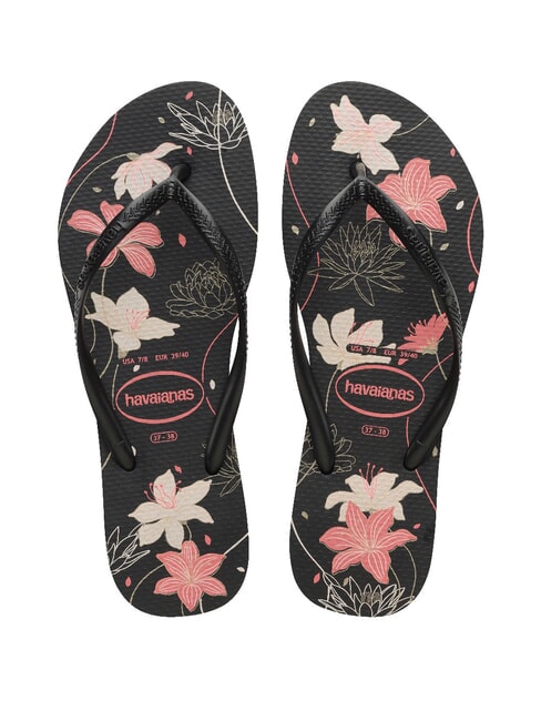 HAVAIANAS SLIM ORGANIC Infradito black/dark ash/light rose - Scarpe Donna