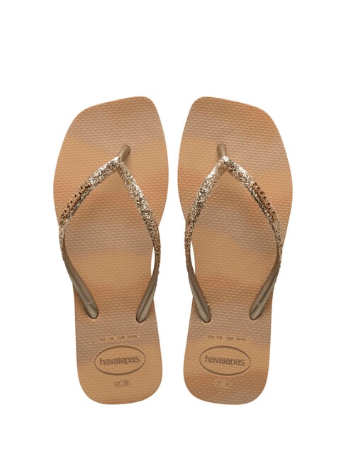 HAVAIANAS STYLESLIM SQUARE GLITTER Infradito squadrate golden - Scarpe Donna