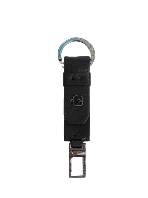PIQUADRO BLACK SQUARE Portachiavi in pelle, con moschettone Nero - Portachiavi