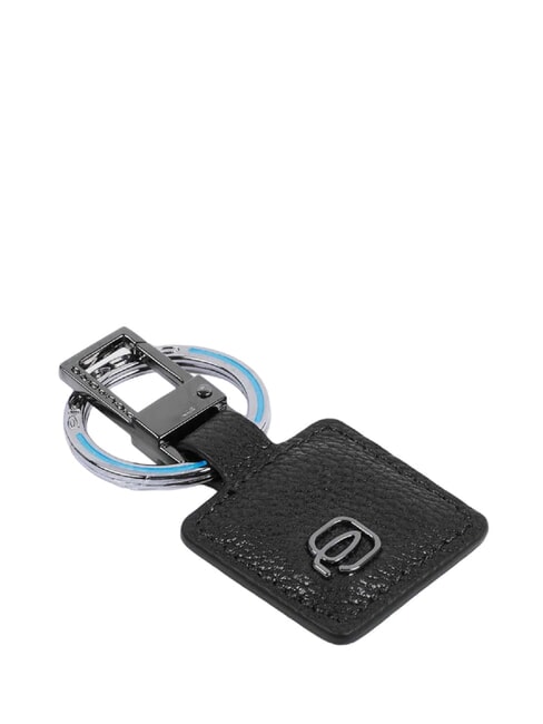 PIQUADRO BLACK SQUARE  Portachiavi con charm in pelle Nero - Portachiavi