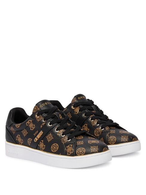 GUESS BRITZ 4G Sneakers  BLACK BROWN - Scarpe Donna