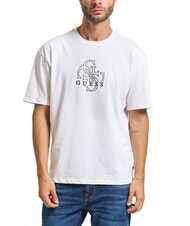 GUESS BASIC T-Shirt in cotone purwhite - T-shirt Uomo - 1