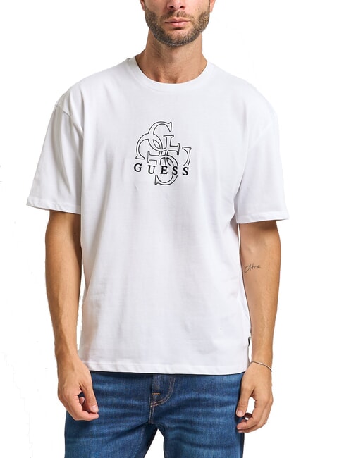 GUESS BASIC T-Shirt in cotone purwhite - T-shirt Uomo