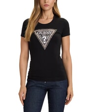 GUESS SS CN TRIANGLE PYTHON  jetbla - T-shirt e Top Donna - 1