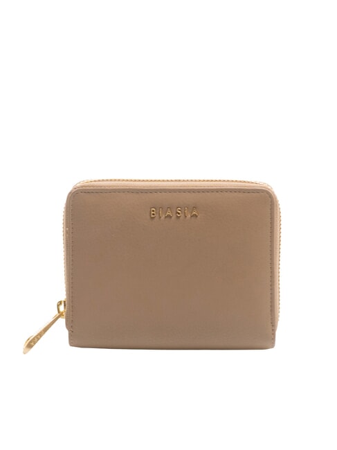 BIASIA EDA Portafoglio medio in pelle zip around taupe - Portafogli Donna
