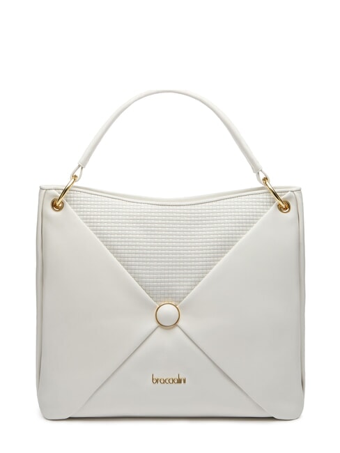 BRACCIALINI NAOMI Borsa hobo a spalla in pelle bianco - Borse Donna
