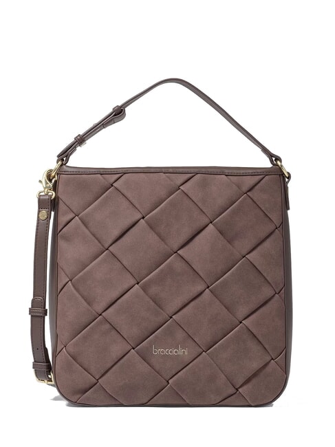 BRACCIALINI ICONS Borsa hobo a spalla con tracolla marrone - Borse Donna