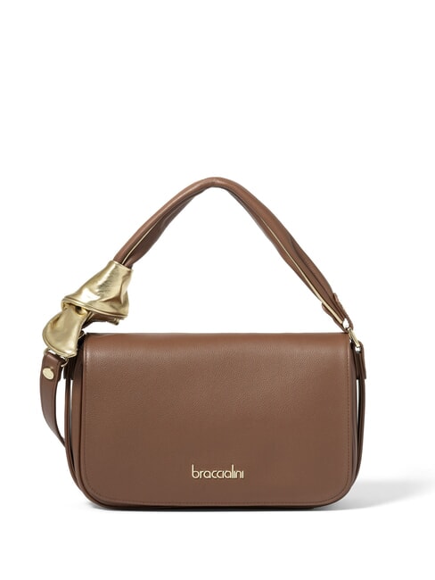 BRACCIALINI GRETA Borsa a mano in pelle con tracolla marrone - Borse Donna