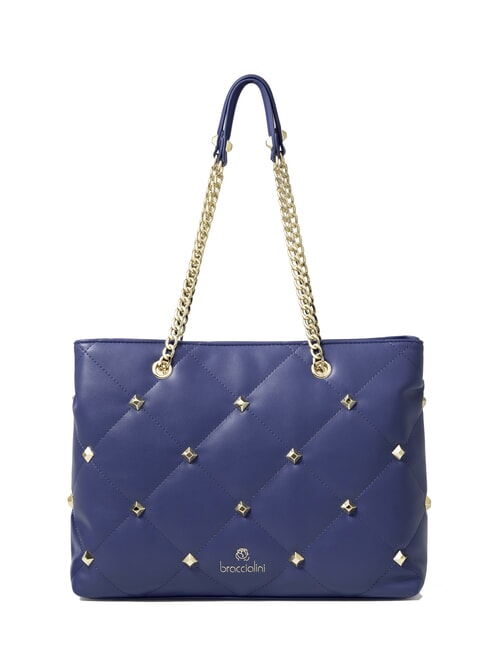 BRACCIALINI QUILT Borsa shopping a spalla manici catena blu - Borse Donna