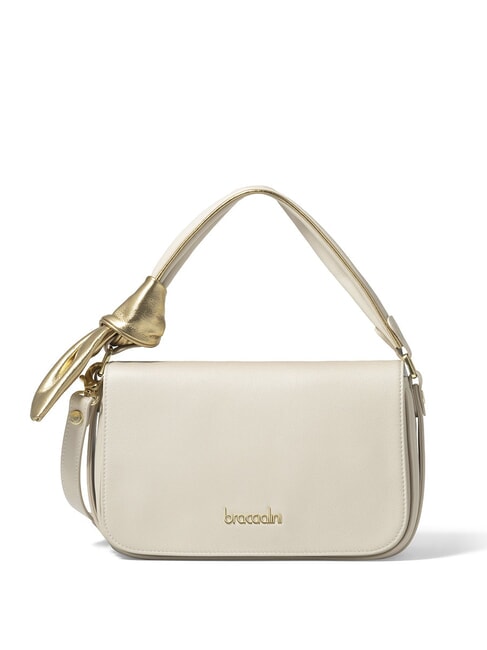 BRACCIALINI GRETA Borsa a mano in pelle con tracolla beige - Borse Donna